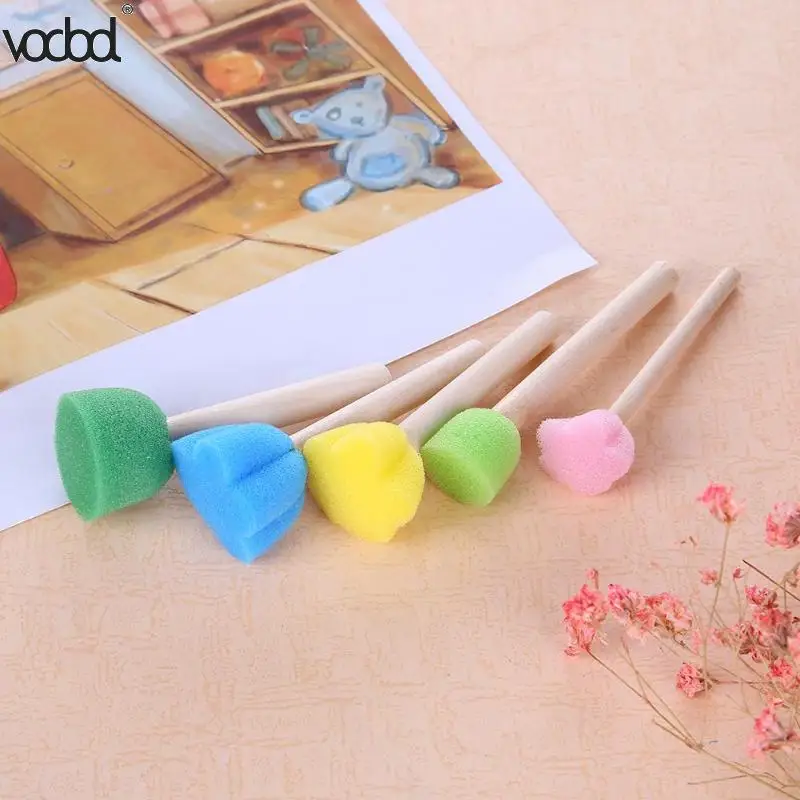 5 шт. DIY деревянная губка граффити живопись кисти для детей Рисование игрушки детский сад раннее образование игрушки канцелярские принадлежности