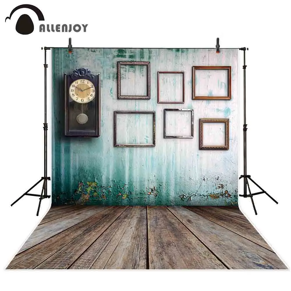 Фон для фотографий Allenjoy с изображением настенных часов и деревянного пола|Фон