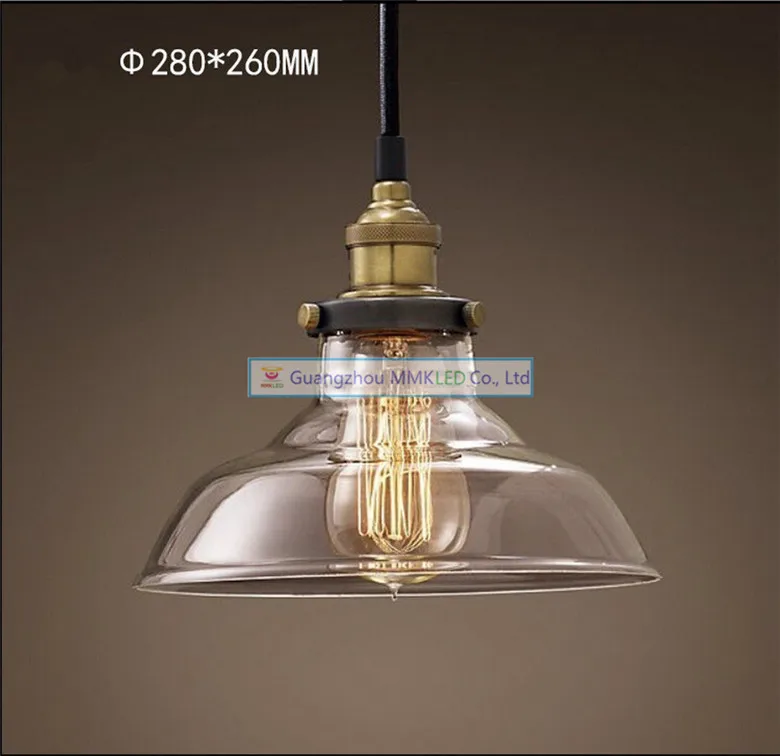 Бесплатная доставка Новый Винтажный подвесной светильник медное прозрачное