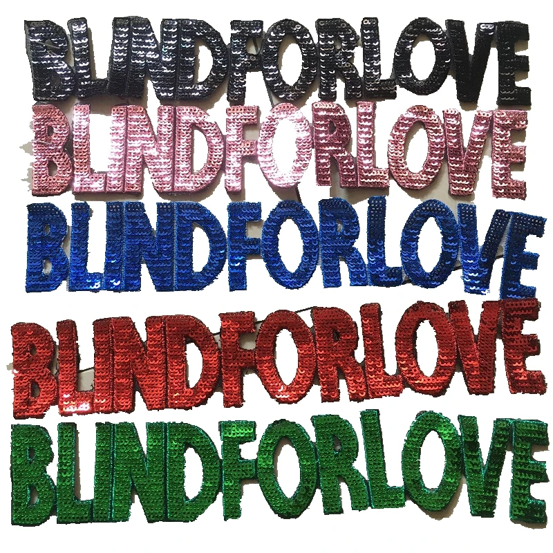 Наклейки для одежды с вышитыми полосками надписью BLIND FOR LOVE Голливуд|Заплатки| |