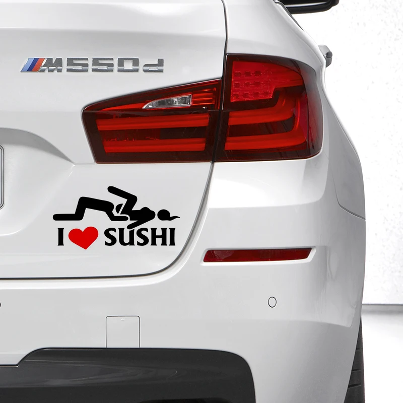 HotMeiNi 12*6 см автомобильный Стайлинг I Love Sushi Автомобильная наклейка s Window