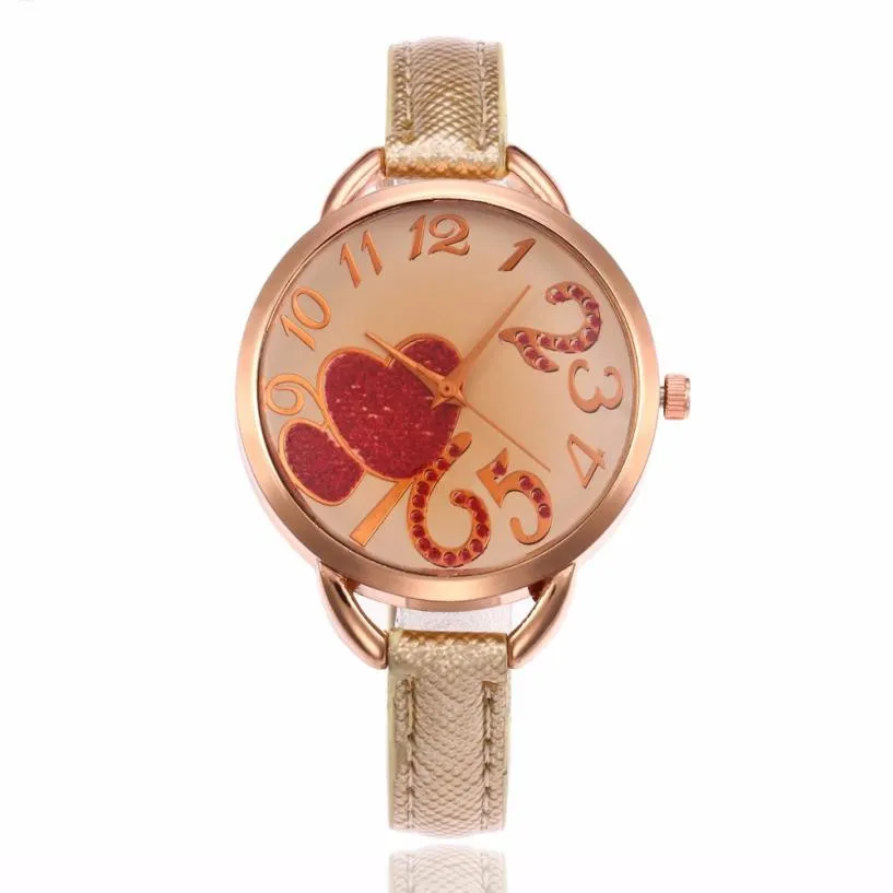 Сделай Сам Золотые женские часы огранка камня геометрические подарок Гладкий