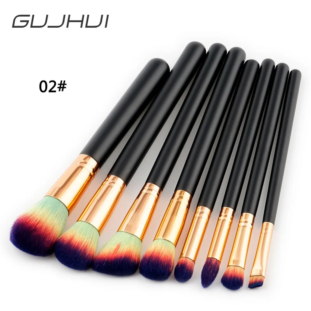 Pro 8 шт натуральные волосы мягкая Профессиональная Кисть для макияжа Косметика