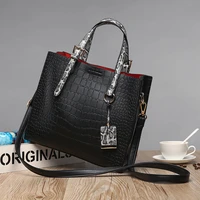 genuine leather handbag crocodile handbag european and american style vintage bag patent leather shiny leisure bags for new c825