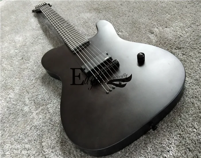 Орел. Электрическая гитара Butterfly electric bass custom shop 22 black matte metal rock tele 7 string