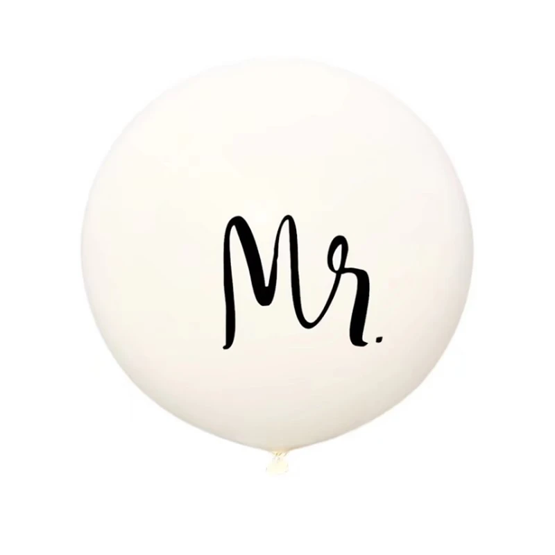 1pc Good Quality 36inch Round White Print Mr&ampMrs Latex Balloons Happy Birthday Wedding Valentine's Day Event Air Globos Supplies | Дом и