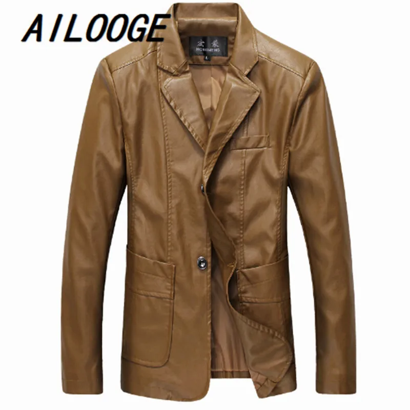 Блейзер Мужской кожаный осенне-зимний черный коричневый желтый |