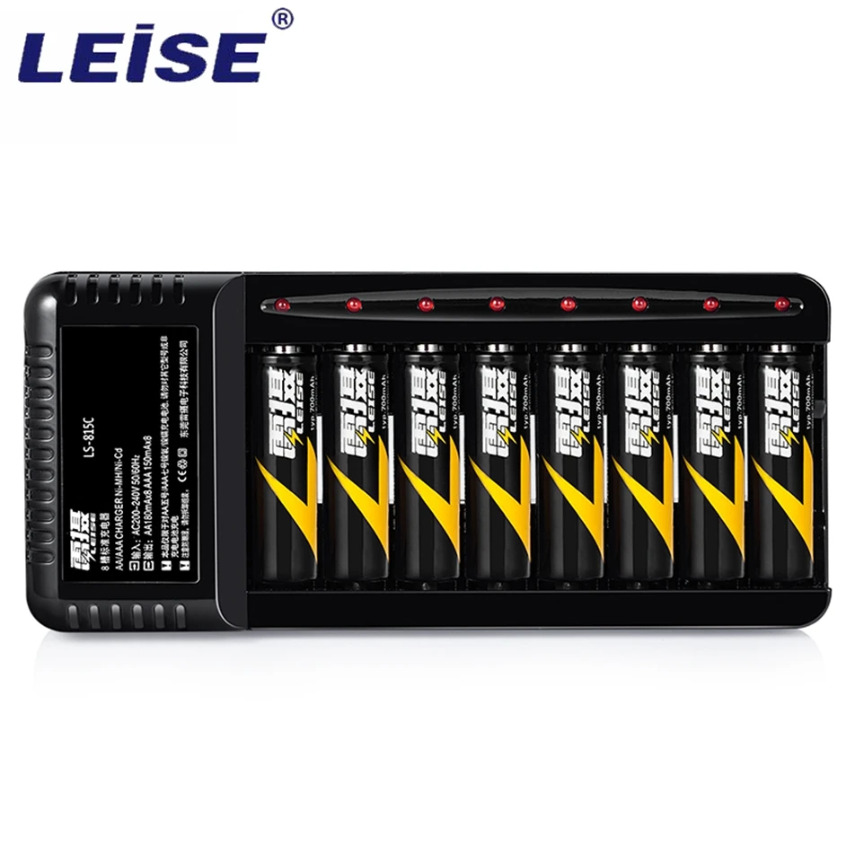 Leise 815c AA/AAA зарядное устройство Nimh аккумуляторные батареи 8 слотов Смарт