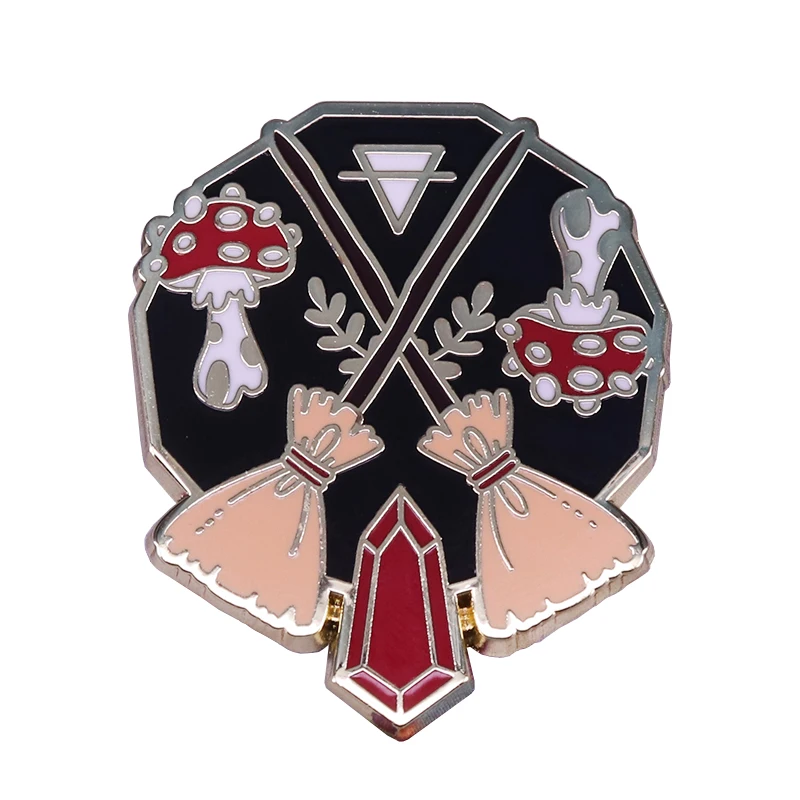 4 элемента эмалированная брошь в форме земли с волшебными символами LMNTS talismans