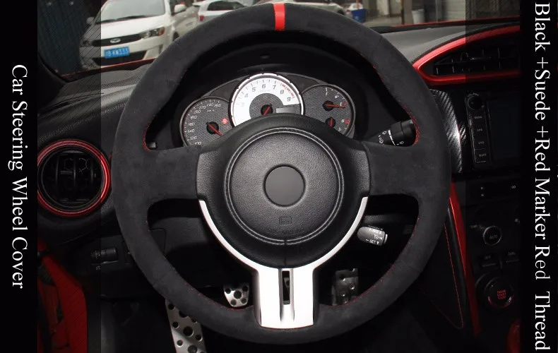 LQTENLEO черная замша DIY Ручная сшитая крышка рулевого колеса автомобиля для Toyota 86 Subaru BRZ