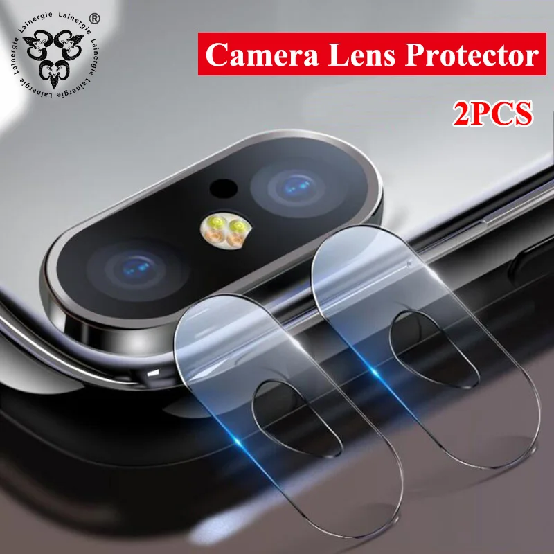 Lainergie 2PCS Upgraded 2.5D For iPhone X Soft Tempered Glass Back Rear Camera Lens Screen Protector Flash Protection Cover | Мобильные