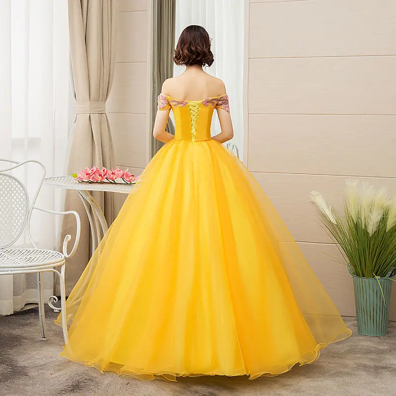 Quinceanera/платья Новинка 2021 года Золотые кружевные платья с открытыми плечами 15 Anos