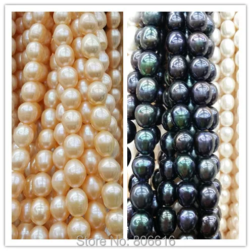 Бусины Из Натурального пресноводного жемчуга АА + 100% 9 х11 мм 32 шт./нить | Украшения