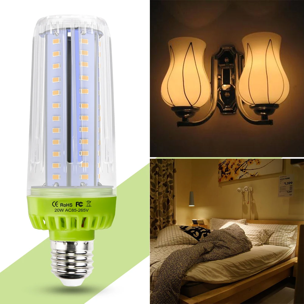 

CanLing E27 Light LED Lamp E14 LED Light Bulbs 220V LED Bulb 10W 15W 20W Corn Lights 110V SMD5736 No Flicker Decor Home Lighting