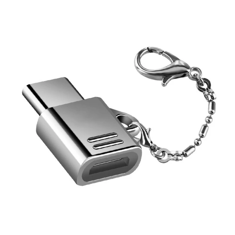 Адаптер Type C Micro USB в USB-C конвертер с брелком для Samsung HTC MacBook QJY99 | Мобильные телефоны