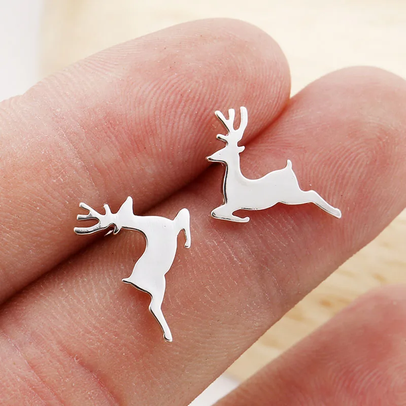 deer earing 174 SMJEL Fashion Brushed Circle Karma Stud Earrings for Women Simple Round Geometric Small Ear brinco aros korean Style Jewelry - Окраска металла: deer earing 174