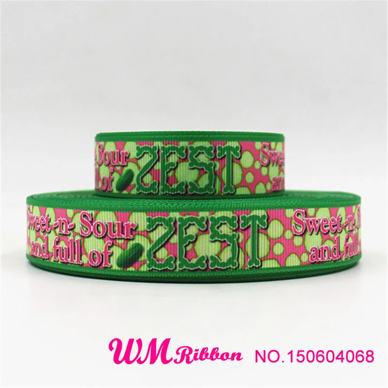 Репсовая лента Q & N с принтом арбуза 16 мм 22 25 38 50 75 ярдов/рулон|ribbon 16mm|printed grosgrain