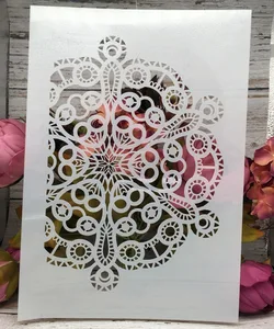 А4 цветок полукруг DIY Многослойные трафареты настенная живопись раскраска для скрапбукинга рельефная декоративная альбомная бумага шаблон карты