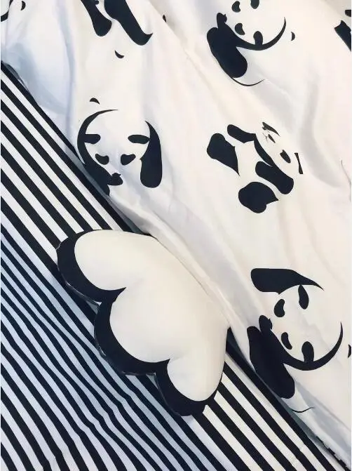 Горячая Распродажа 100% хлопок черно белый 4 шт постельных принадлежностей панда