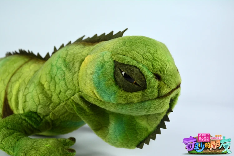 Зеленая ящерица персонализированная плюшевая игрушка хамелеон|toy chameleon|simulation