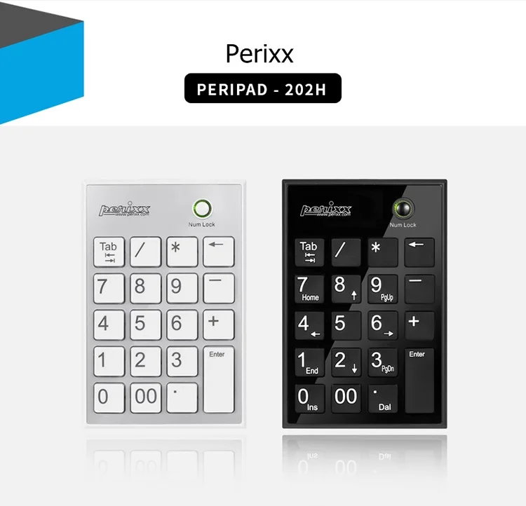 Perixx PERIPAD-202H USB Wired Numeric Keypad With Hubs Mini External Number Keyboard Dual Interface Large Buttons | Компьютеры и офис