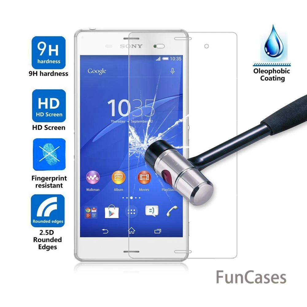 С уровнем твердости 9H закаленное Стекло для sony Xperia Z1 Z2 Z3 Z4 Z5 компактный