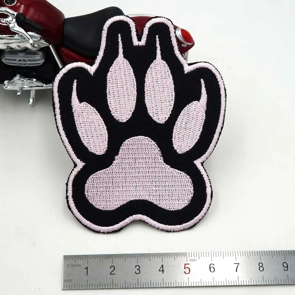 Собак Paw принт приклеивающиеся утюгом нашивки вышитая аппликация этикетка для