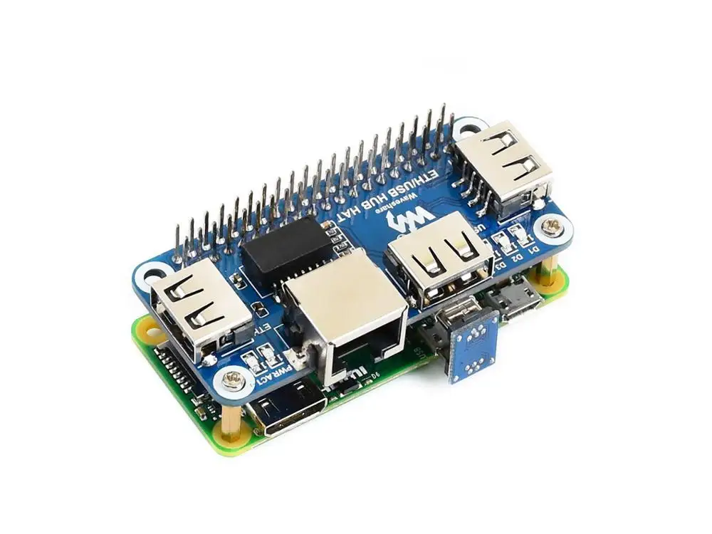 Ethernet/usb-хаб шляпа для Raspberry Pi, 1x RJ45, 3x USB