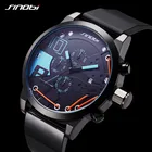 Часы наручные SINOBI Мужские кварцевые, брендовые Роскошные спортивные водонепроницаемые Модные Повседневные