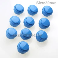 10 pcslot 30mm round arcade push button with micro switch replace for sanwa obsf 30 obsn 30 obsc 30 push button mame 4 blue