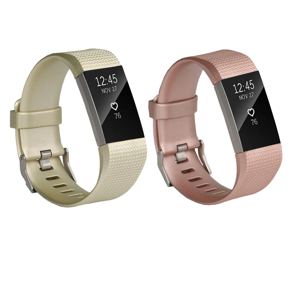 Спортивные силиконовые полосы Honecumi для Fitbit Charge 2 розовое золото умные часы