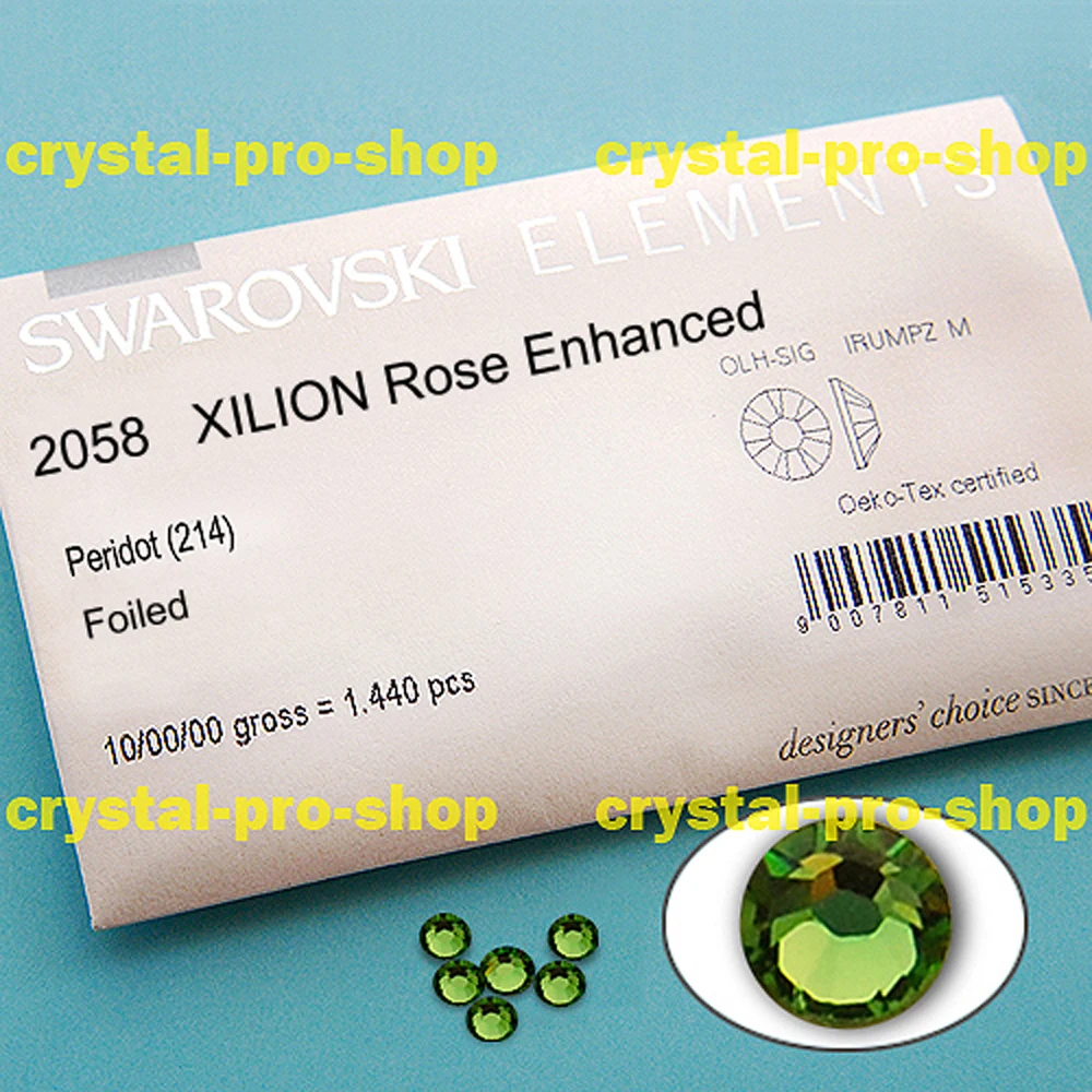 Ss7 оригинальные элементы Swarovski Перидот (214) 288 штук (без горячей фиксации горный
