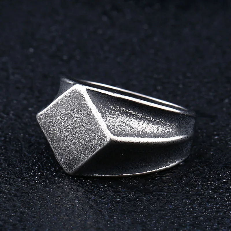 Мужское кольцо из нержавеющей стали с шестигранным узором|ring stainless|designer ringfashion rings