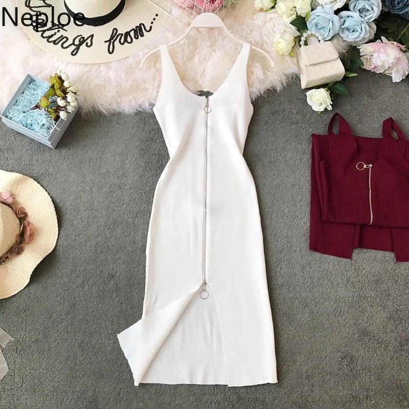 Женское трикотажное платье в западном стиле летнее с v образным вырезом без