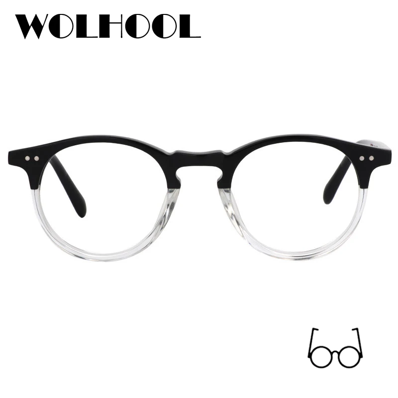 Мужские винтажные очки ручной работы круглые оправы для очков в ретро оправе