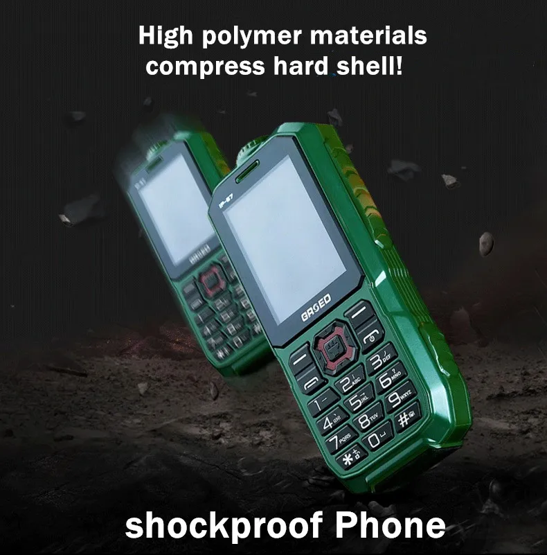 IP67 водонепроницаемый большой аккумулятор 6800mAh 8800s Dual sim GSM пылезащитный Ударопрочный сотовый телефон большой динамик-фонарик FM мобильный телефон для пожилых