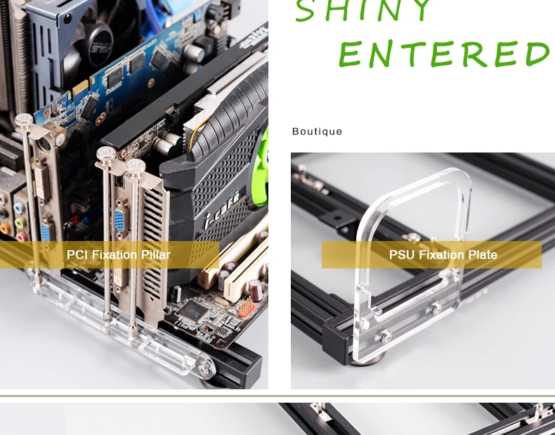 QDIY PC-JMK6 ATX алюминиевый сплав горизонтальный Полный открытый летний медведь охлаждения чехол для компьютера шасси ПК материнская плата Рамка Кронштейн