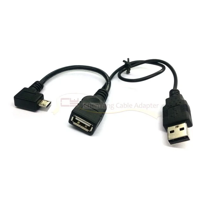 100 шт ЛЕВЫЙ угловой 90d микро USB OTG кабель с питания для i9500 N7100 NOTE3 N9000 бесплатная