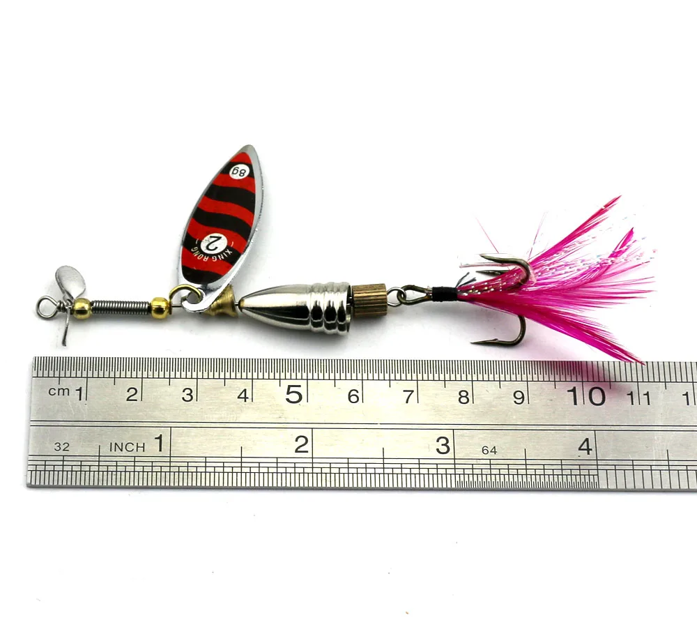 

5pcs Metal Spoon Fishing Lure Isca Artificial Sequin Bait Pike Bass Swimbait 9cm 10.5g Feather Hook Spinnerbait Fishing Tackle