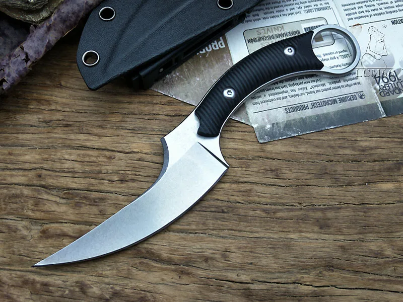 gray Тактический нож Mako karambit, M690, лезвие из нержавеющей стали, охотничьи ножи для выживания, фиксированные ножи, Черная Ручка G10, нож-коготь Bastine, инструмент - Цвет: gray