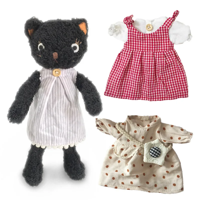 Style 03 1 комплект Kawaii кошки плюшевые куклы с сменной одеждой чучело мягкие игрушки для детей девочек детские игрушки подарок(1 Кот и 2 одежды - Цвет: Style 03