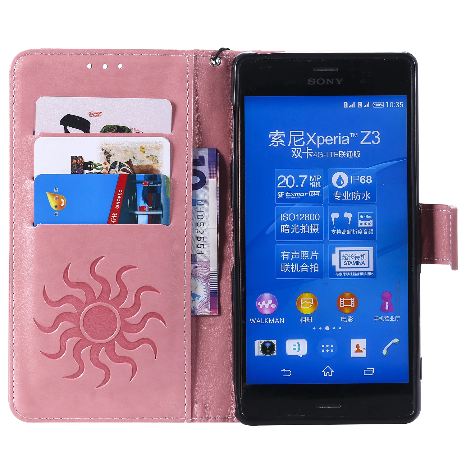 Чехол книжка из искусственной кожи для Sony Xperia Z3 Z 3 двойной чехол телефона SONY D6603