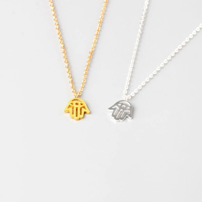 Серебряный цвет нержавеющая сталь колье Femme сглаза Хамса рука еврейское