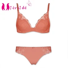 Mierside Conjunto de sujetador transparente YW005 para mujer, lencería Sexy con flores de encaje, conjunto de ropa interior ultrafina, más Size32 38 A/B/C/D/DD/DDD/E (4)