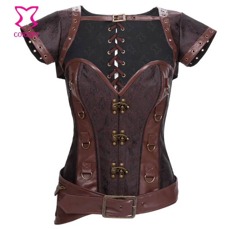 Коричневый цветочный корсет со стальными косточками сексуальные корсеты для