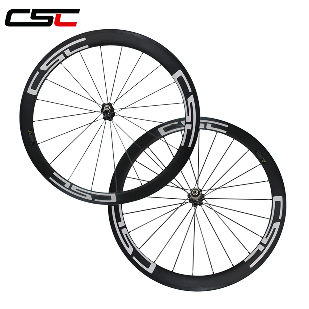 

CSC SAT No outer holes 25mm Width U Shape 50mm clincher carbon wheels road bike wheelset Tubeless ready with sapim cx ray