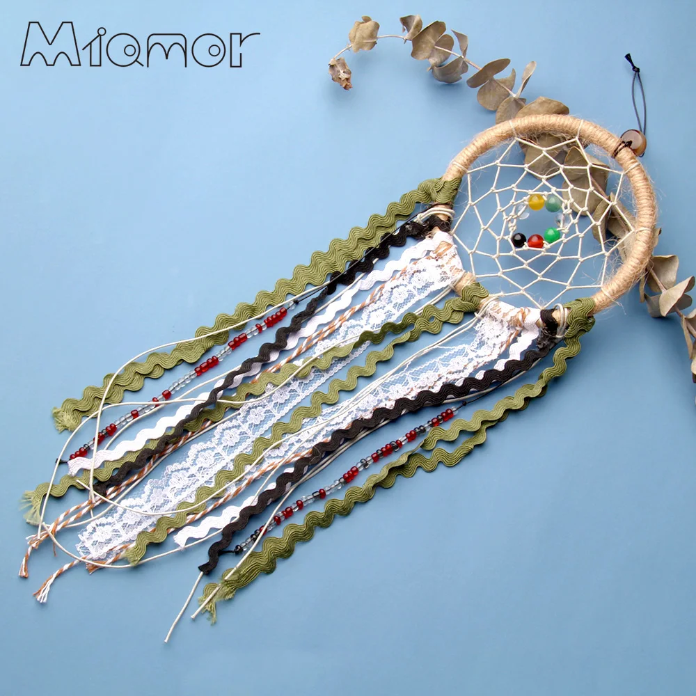 Аксессуары для декора стен MIAMOR Dreamcatcher с кружевом и камнями колокольчики детской