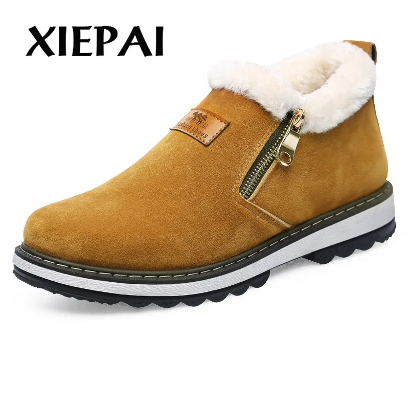 2019 2018 New Arrival Fashion Winter Men's Boots Wear Resistant Handmade Ankle Warm Working Boot Zipper Men Casual Shoes | Обувь