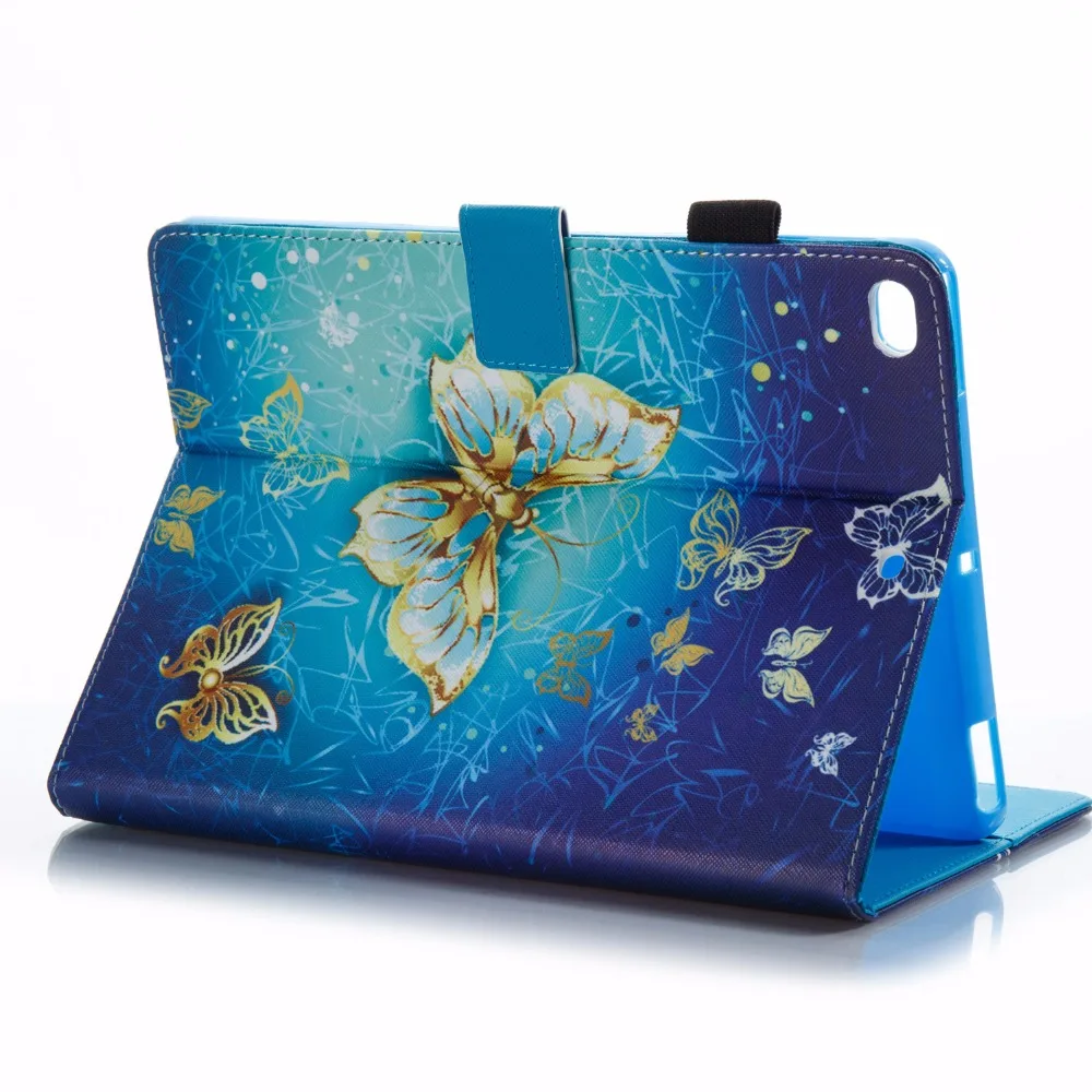 Кожаный чехол на весь корпус с изображением золотой бабочки для iPad Air 12 234 Mini 1234