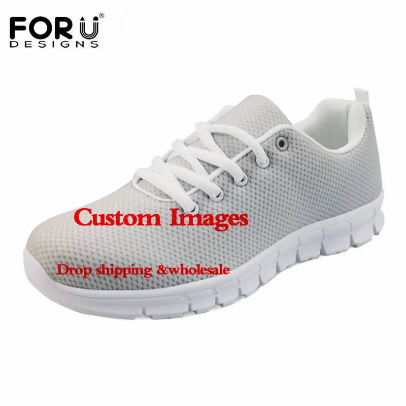 FORUDESIGNS/милые кроссовки с героями мультфильмов; женская повседневная обувь на плоской подошве со шнуровкой; удобные женские теннисные туфли с принтом стоматолога; zapatillas mujer - Цвет: customAQ